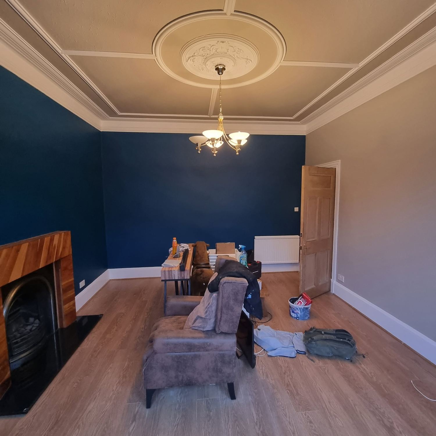 Carefully decorated Kings Park home with deep blue feature wall and white period detailing